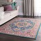 Homeroots 5 x 7 ft. Teal & Pink Medallion Area Rug 385503 - alternate 3